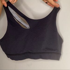Asymmetric Cut Cropped Sports Top